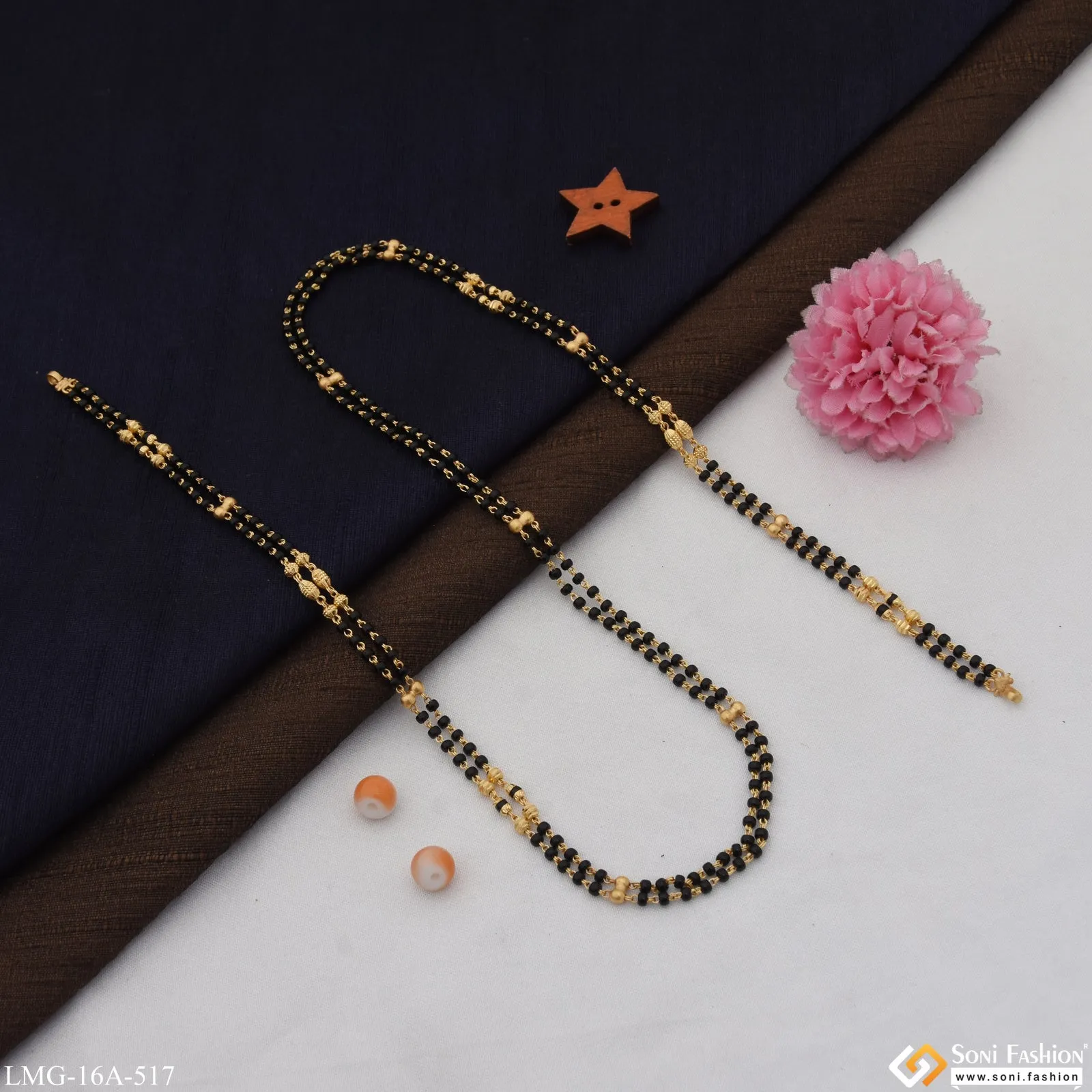 1 Gram Gold Plated 2 Line Designer Mangalsutra Dori for Women - Style A517