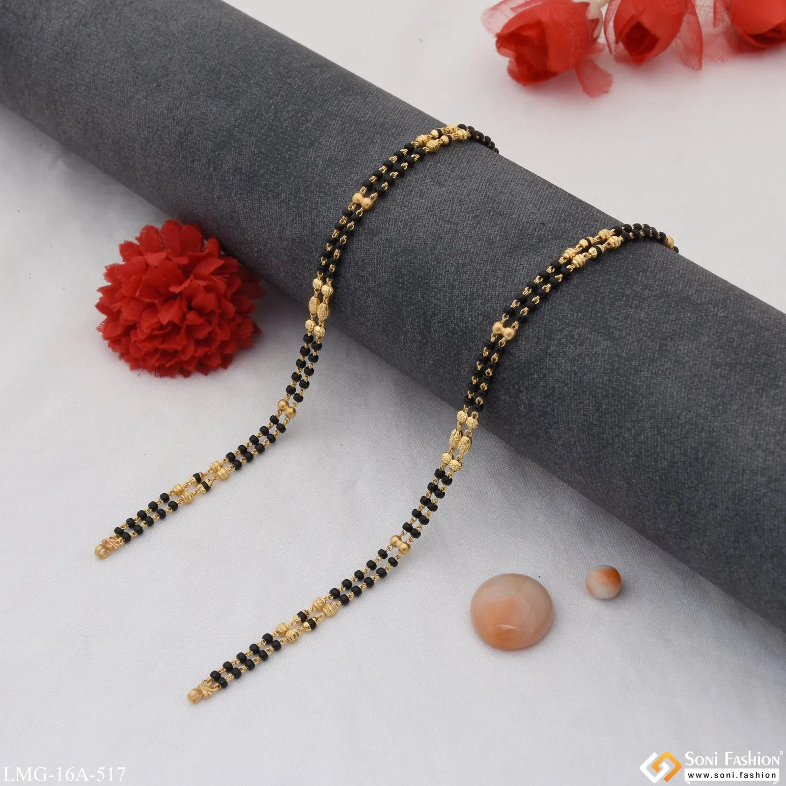 1 Gram Gold Plated 2 Line Designer Mangalsutra Dori for Women - Style A517