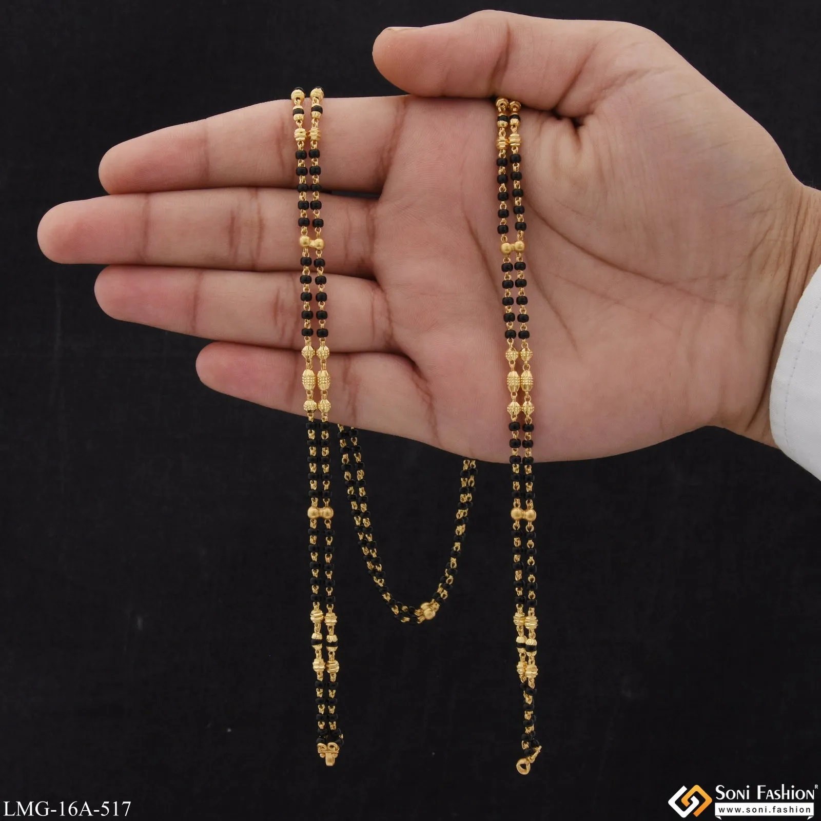 1 Gram Gold Plated 2 Line Designer Mangalsutra Dori for Women - Style A517