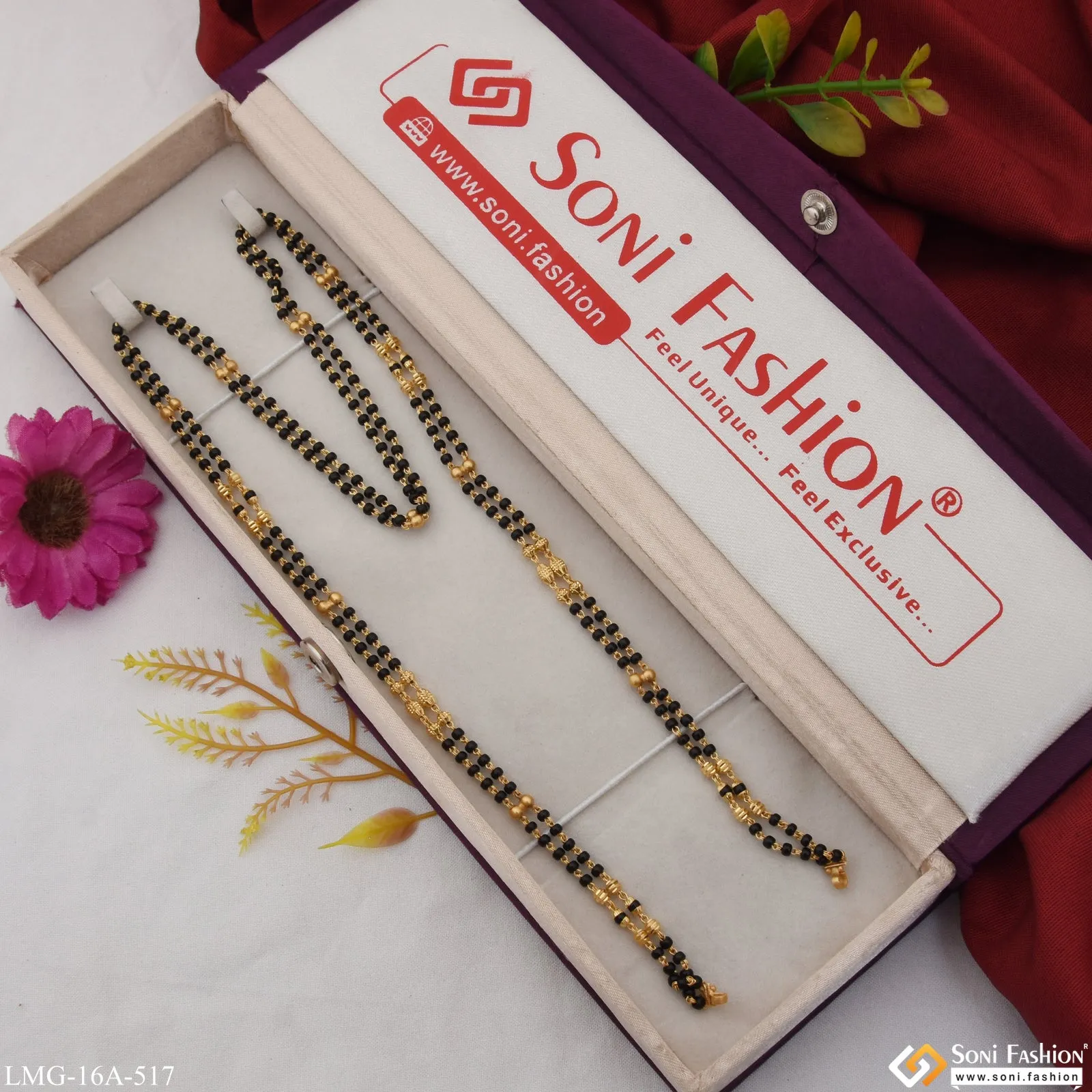 1 Gram Gold Plated 2 Line Designer Mangalsutra Dori for Women - Style A517