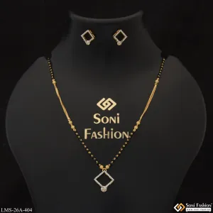 1 Gram Gold Plated Brilliant Design Mangalsutra Set for Women - Style A404