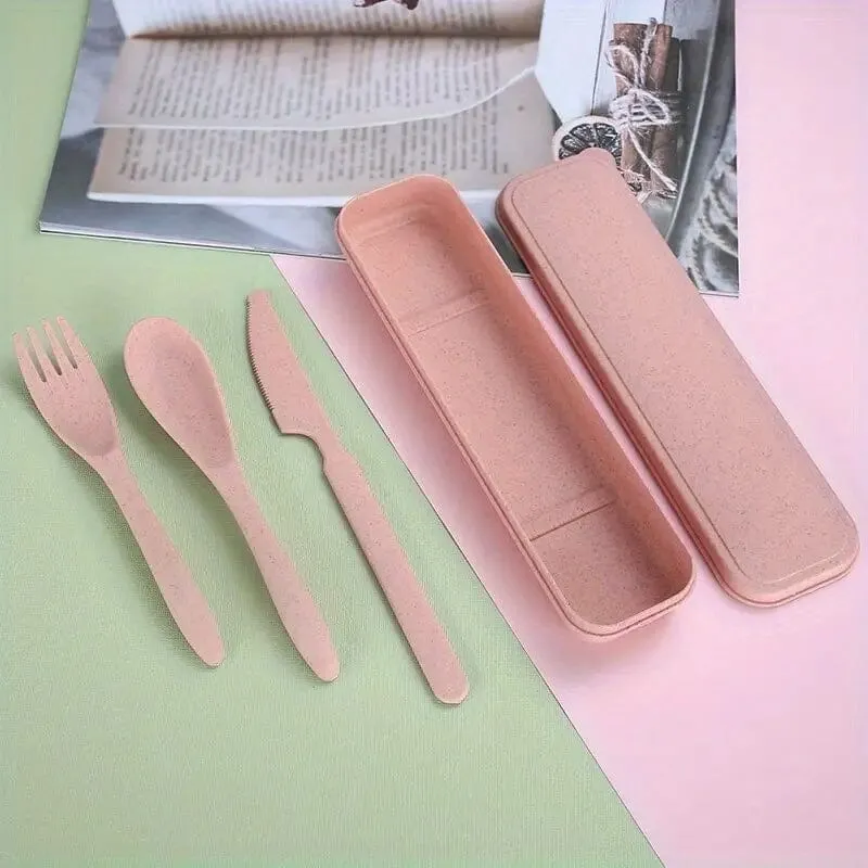 3-in-1 Reusable Camping Utensil Set with Case