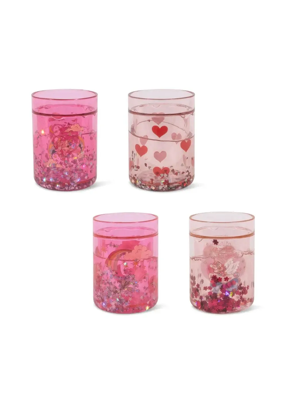 4 pack Glitter cups - Pink Mix