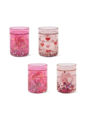 4 pack Glitter cups - Pink Mix