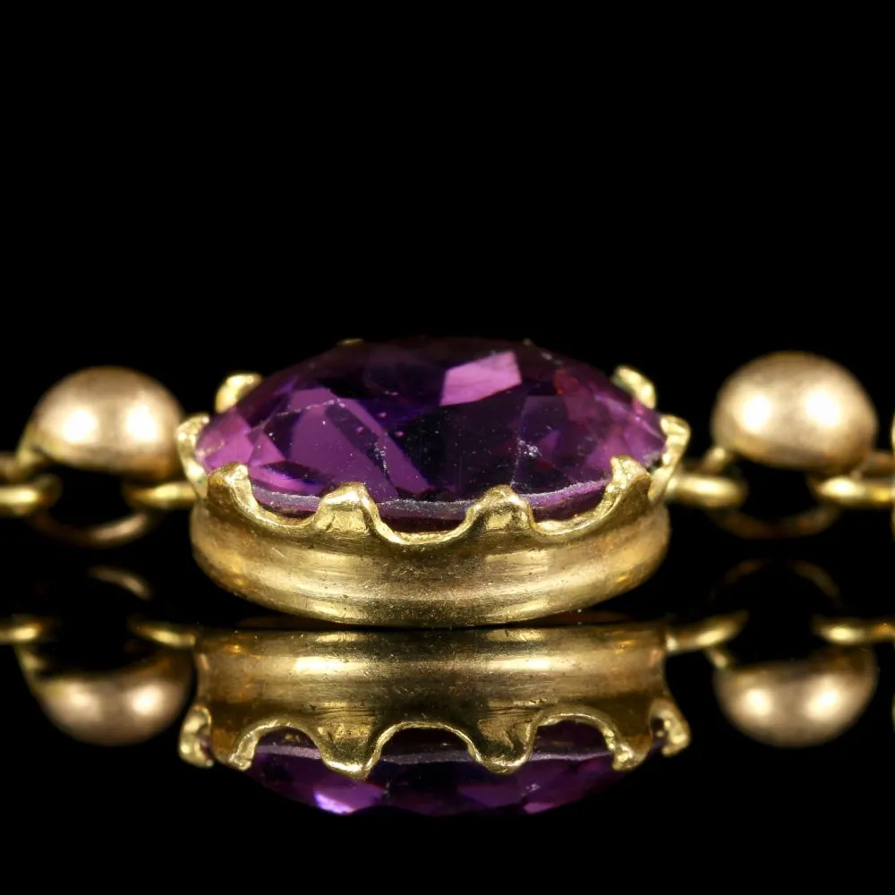 Antique Victorian Purple Paste Necklace Circa 1860