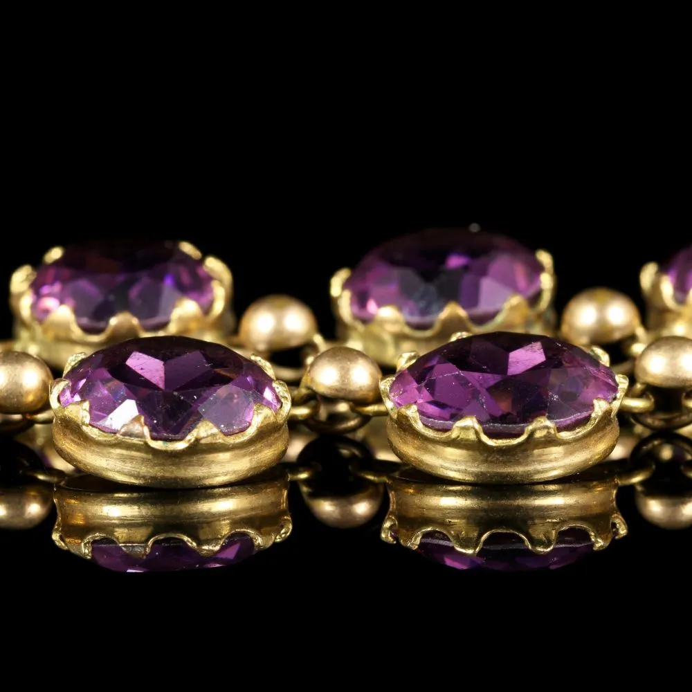 Antique Victorian Purple Paste Necklace Circa 1860