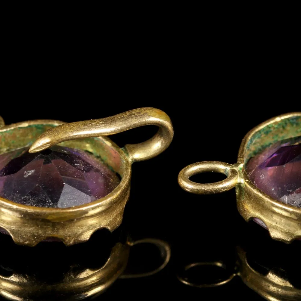 Antique Victorian Purple Paste Necklace Circa 1860