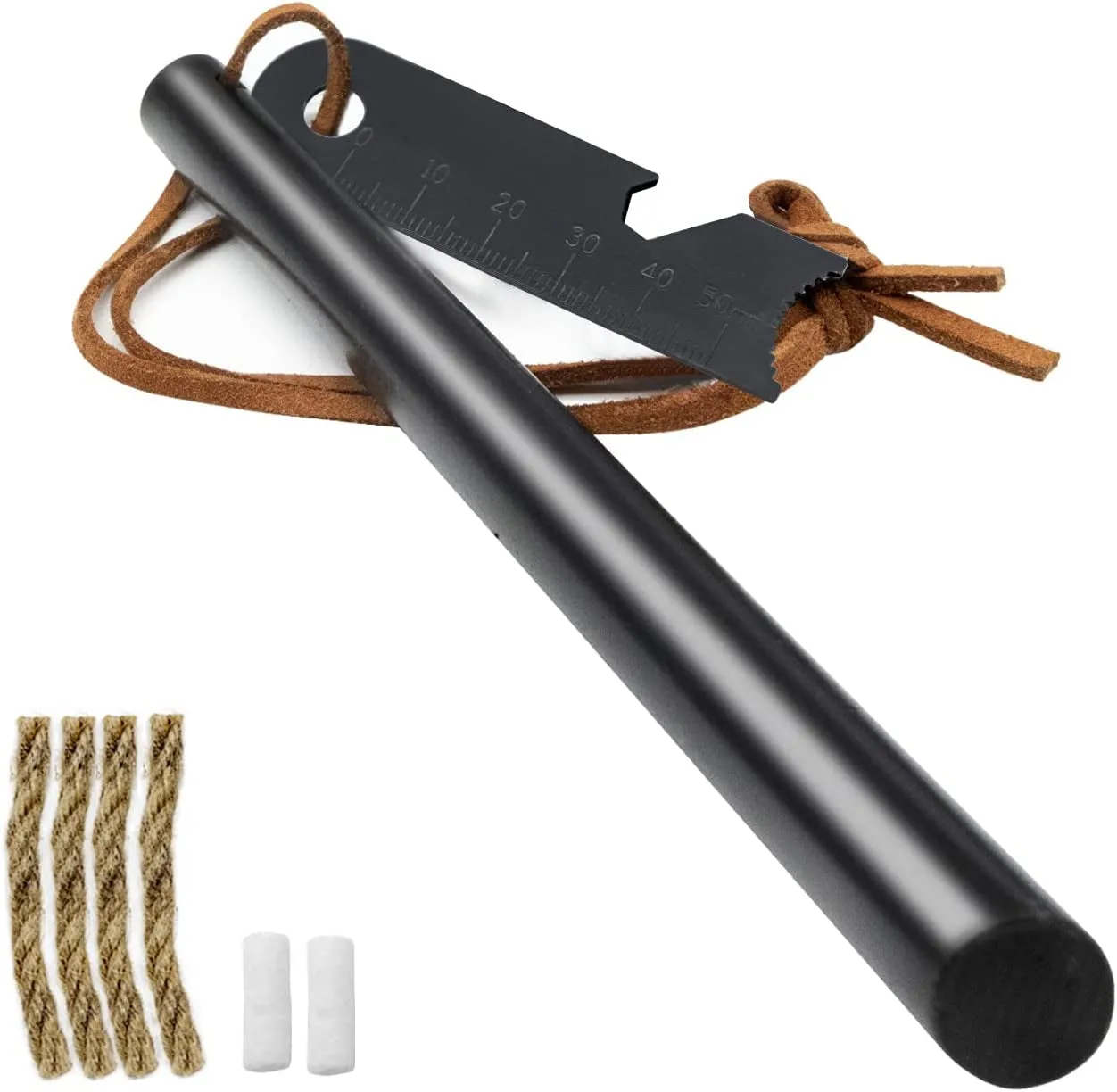 BCHARYA Ferro Rod Fire Starter Kit: 6-in-1 Multi-Tool, Waterproof Tinder & 20,000  Strikes