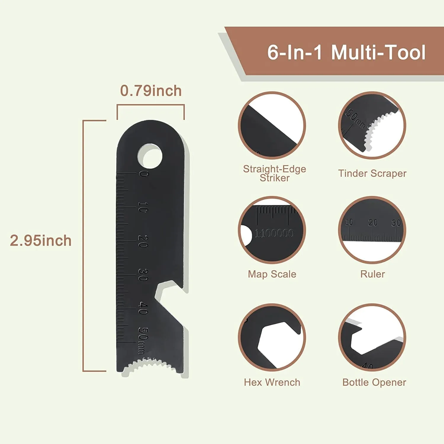 BCHARYA Ferro Rod Fire Starter Kit: 6-in-1 Multi-Tool, Waterproof Tinder & 20,000  Strikes