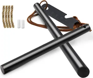 BCHARYA Ferro Rod Fire Starter Kit: 6-in-1 Multi-Tool, Waterproof Tinder & 20,000  Strikes