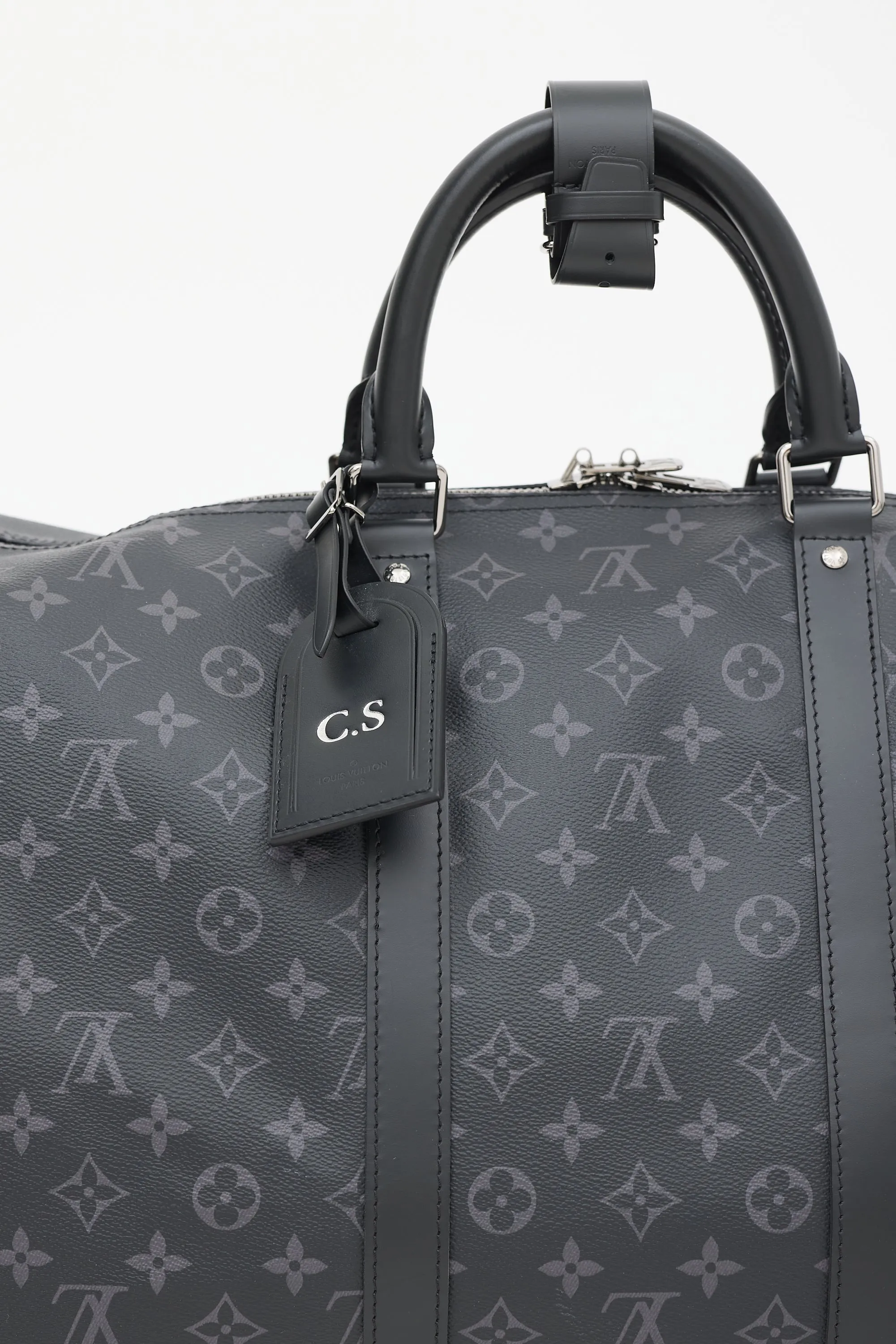 Black Eclipse Monogram Keepall Bandoulière 55 Duffle Bag