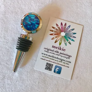 Blue Butterfly Bottle Stopper - Gift for Him or Her - Bottle Bung Deep Blues