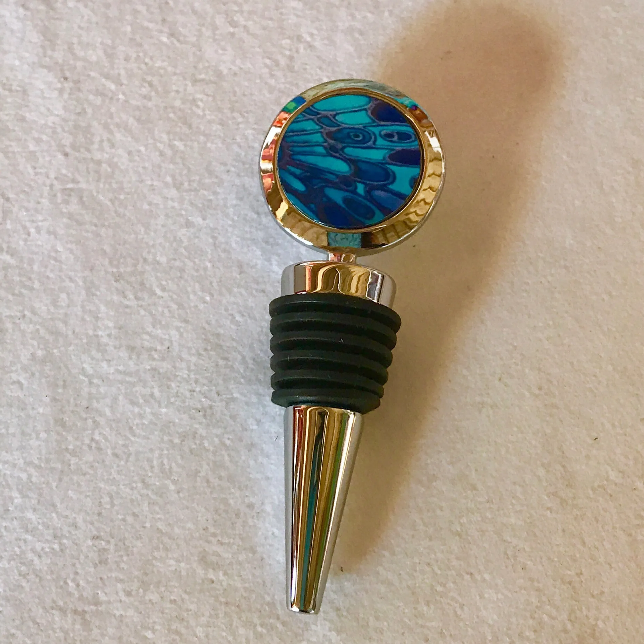 Blue Butterfly Bottle Stopper - Gift for Him or Her - Bottle Bung Deep Blues