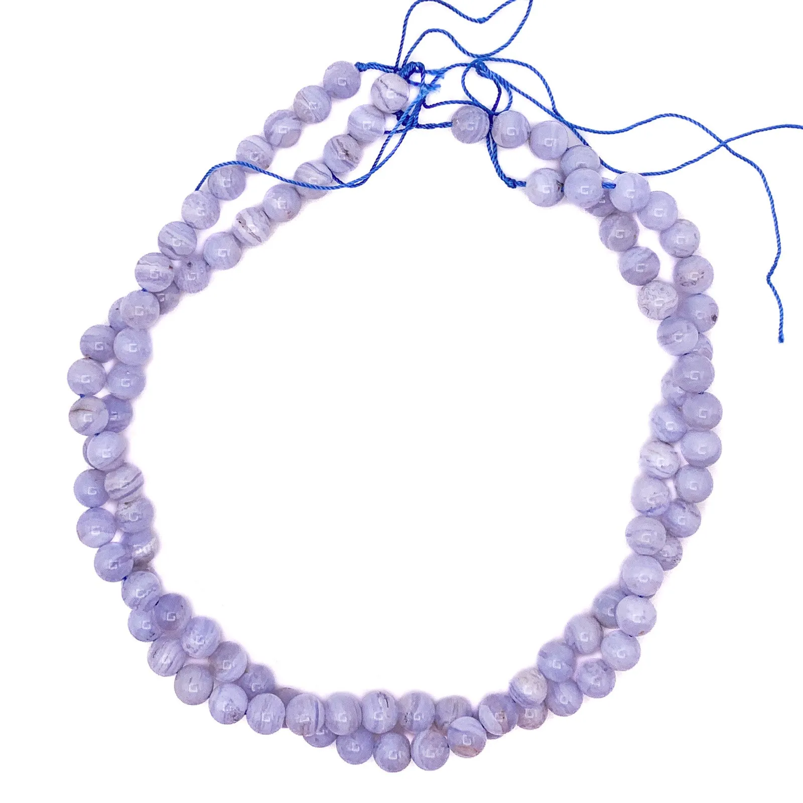 Blue Lace Agate 8mm Smooth Rounds Bead Strand