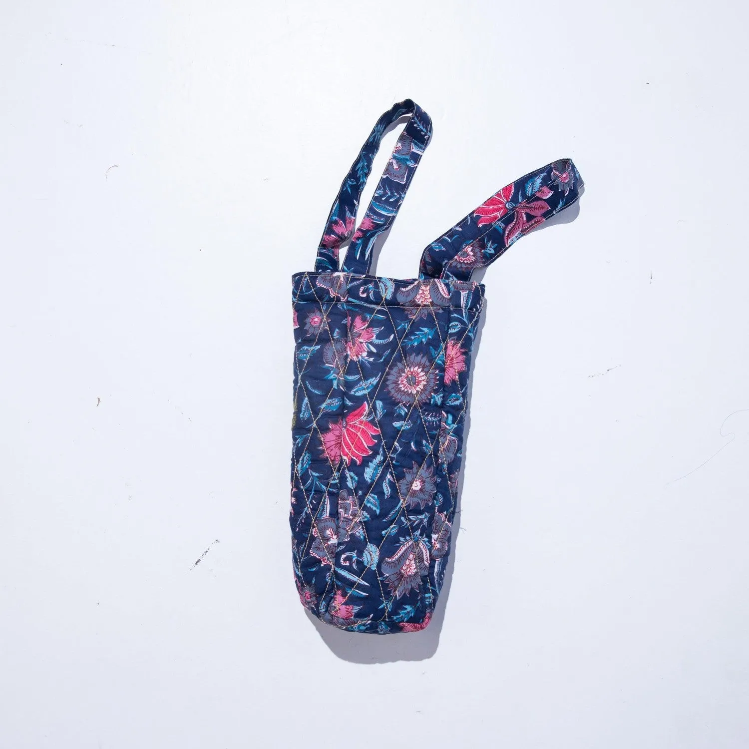 Blue Starry Sky Blockprinted Wine Bottle Bag