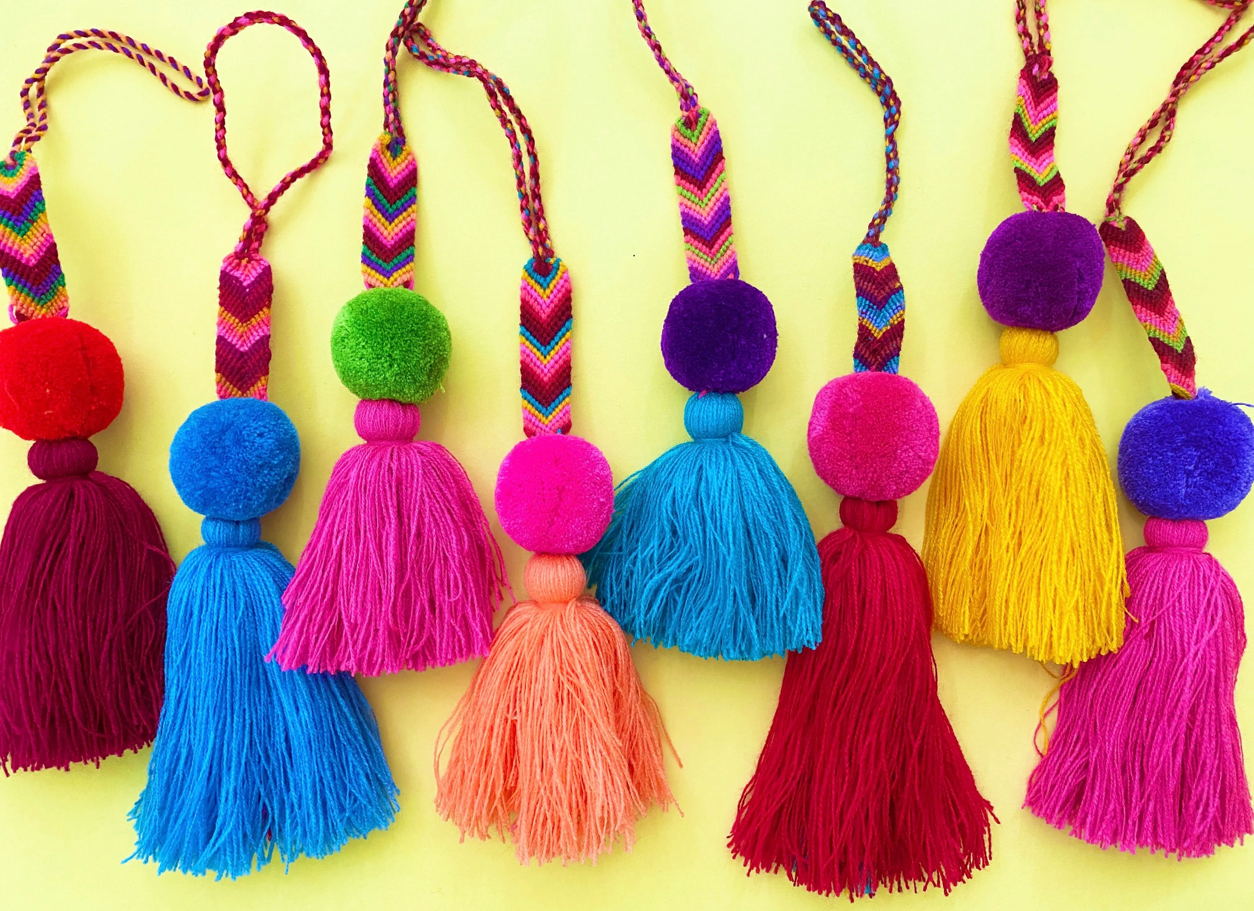 Bohemian pom pom tassel -Large