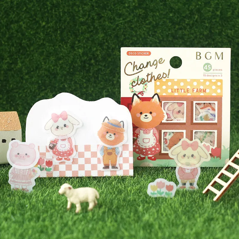 Charming Animal Flake Sticker Change Clothes