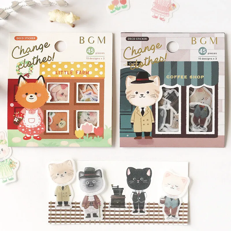 Charming Animal Flake Sticker Change Clothes