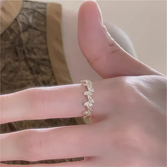 Charming Enamel Butterfly Open Ring
