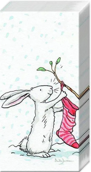 Charming snow rabbits pocket tissues