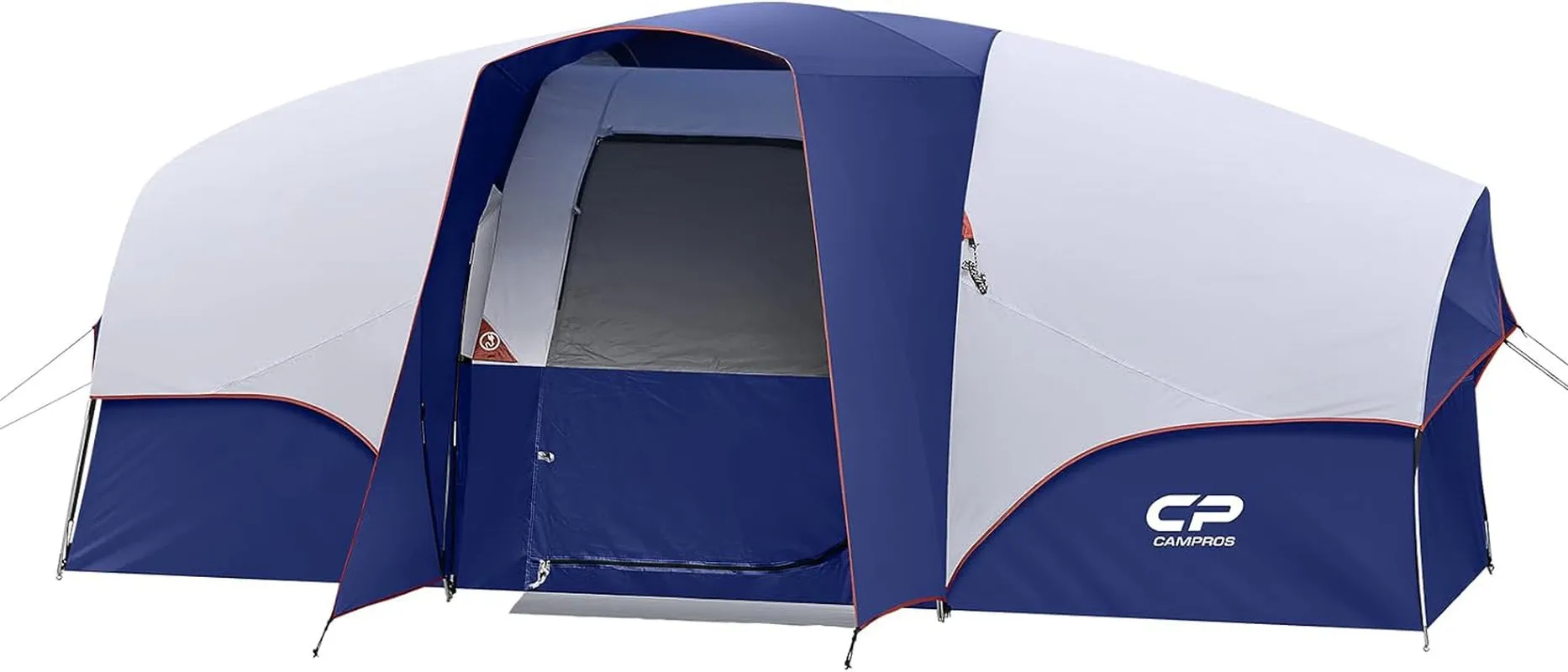 Cousin Campout Fortress for 8 with 5 Mesh Windows, Cozy Divider, Weather-Resistant Features, and Travel Bag for Snacks