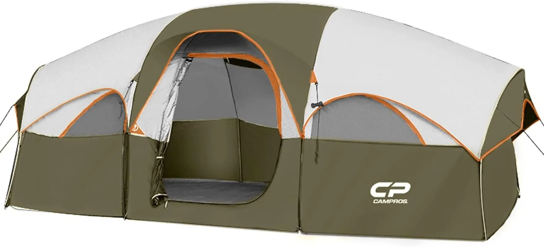 Cousin Campout Fortress for 8 with 5 Mesh Windows, Cozy Divider, Weather-Resistant Features, and Travel Bag for Snacks
