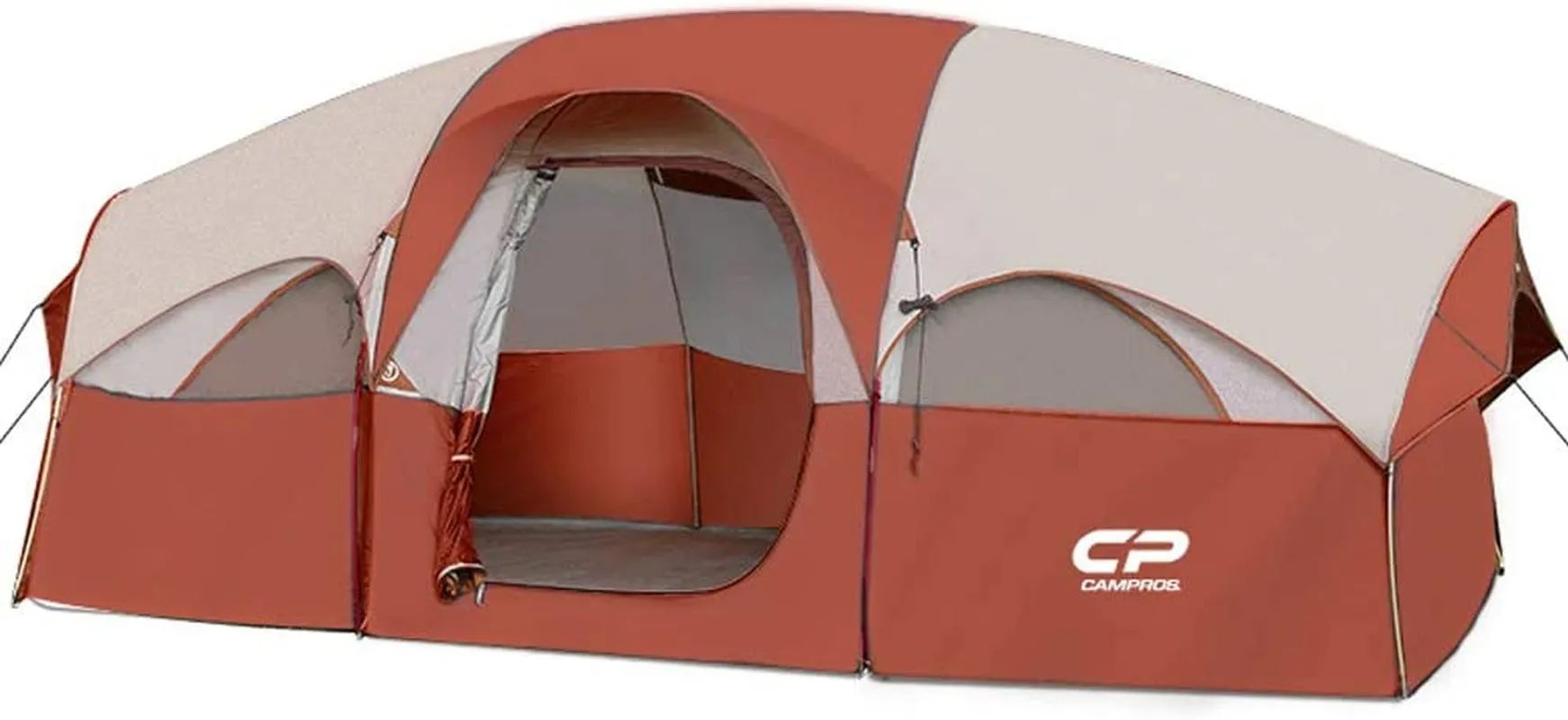 Cousin Campout Fortress for 8 with 5 Mesh Windows, Cozy Divider, Weather-Resistant Features, and Travel Bag for Snacks