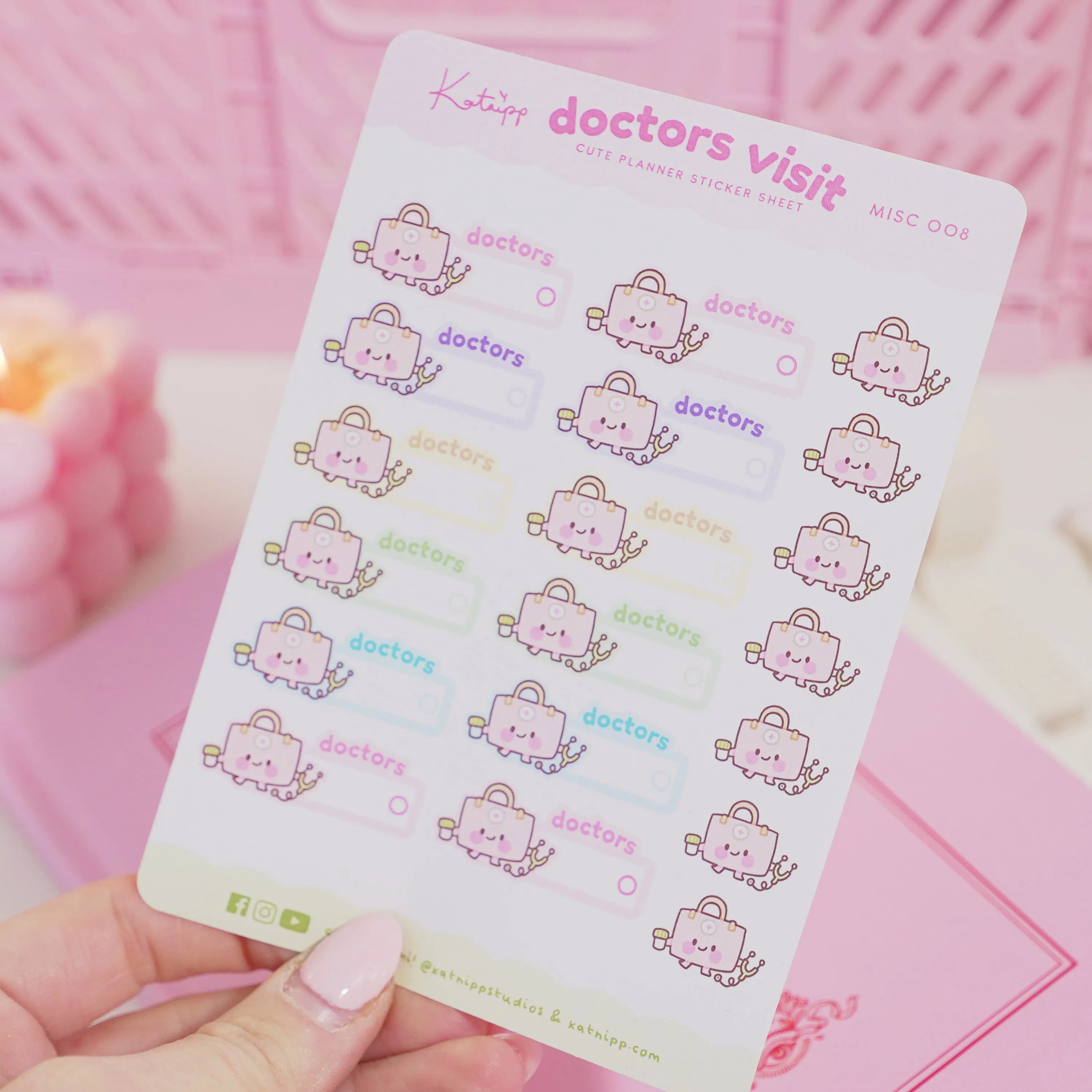 Doctor's Visit Planner Stickers | Cute Medical Appointment Stickers | Kawaii Health Tracker | MISC 008