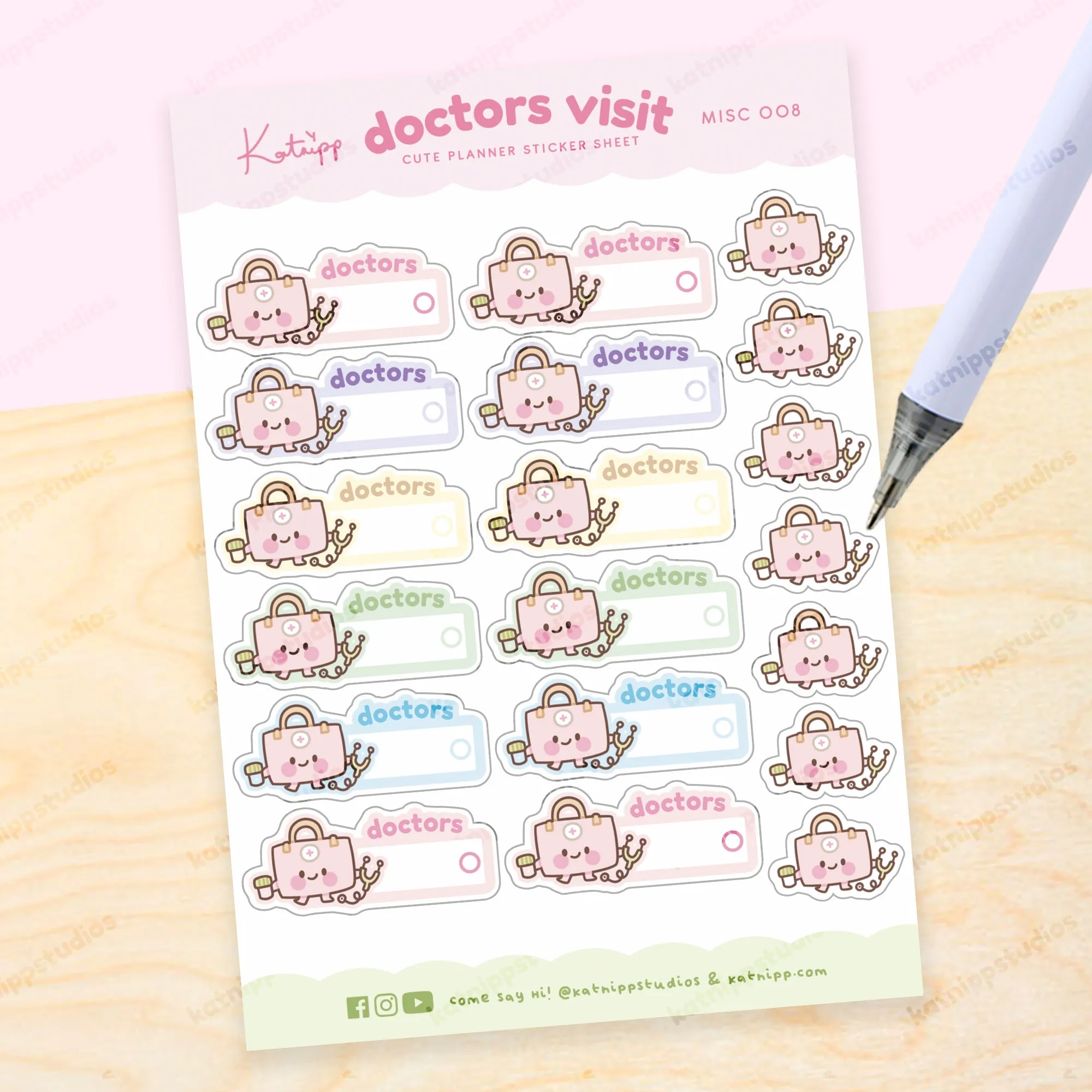 Doctor's Visit Planner Stickers | Cute Medical Appointment Stickers | Kawaii Health Tracker | MISC 008