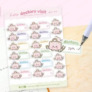 Doctor's Visit Planner Stickers | Cute Medical Appointment Stickers | Kawaii Health Tracker | MISC 008
