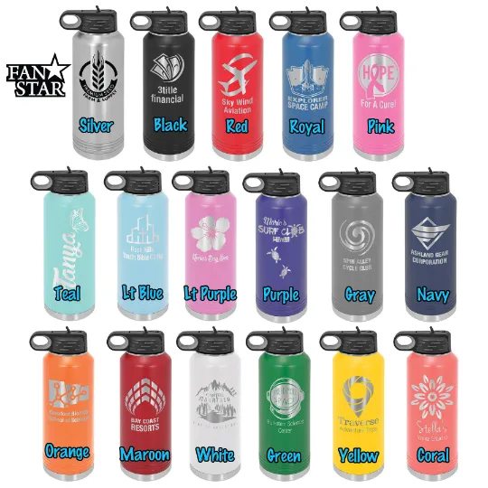 Engraved Gymnast Stainless Steel Water Bottle, Choose Your Customizations