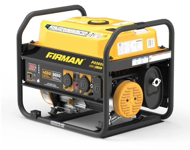 Firman P03605 Portable Generator 3650/4550 Watt 30 Amp 120/240V Recoil Start Gas New
