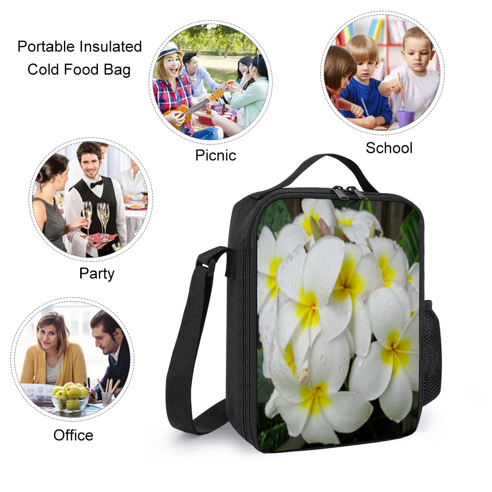 Fresh White Frangipanis Small Insulated Lunch Bag