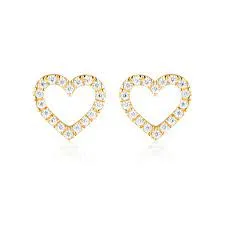 GEORGINI HERA HEART STUD EARRING GOLD