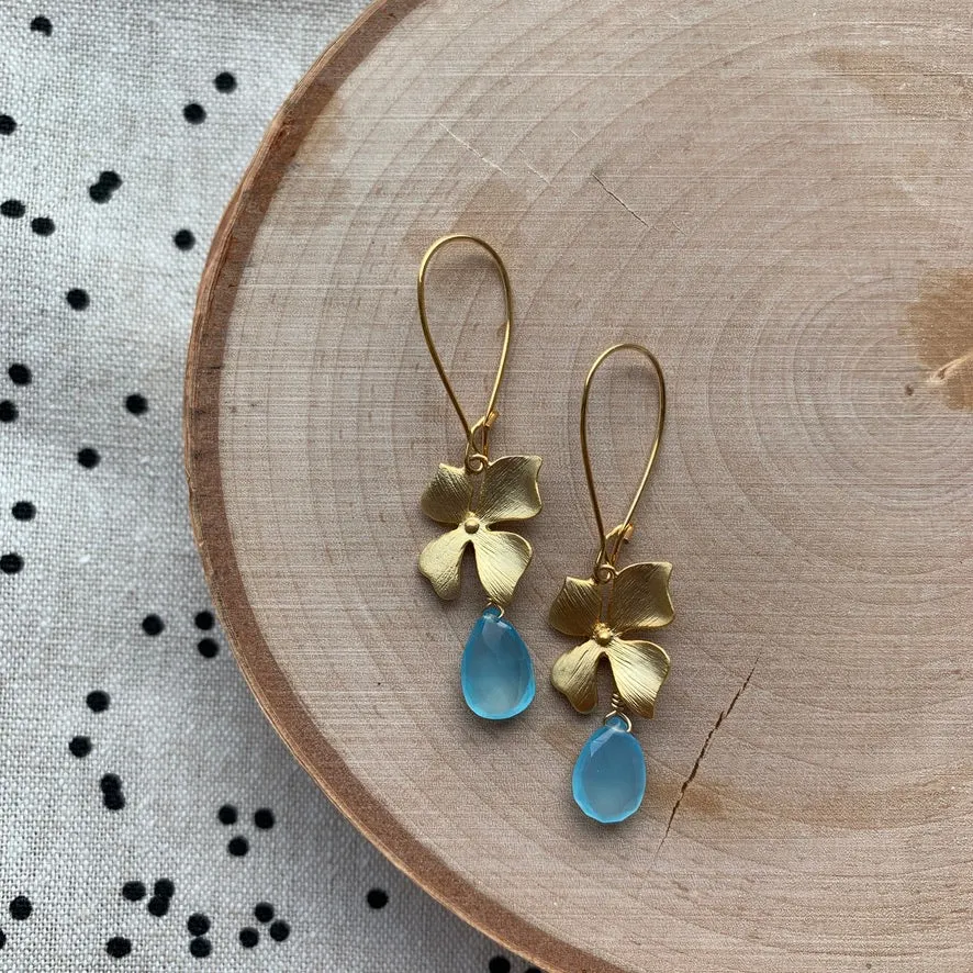 Gold Leaf Drop Earrings