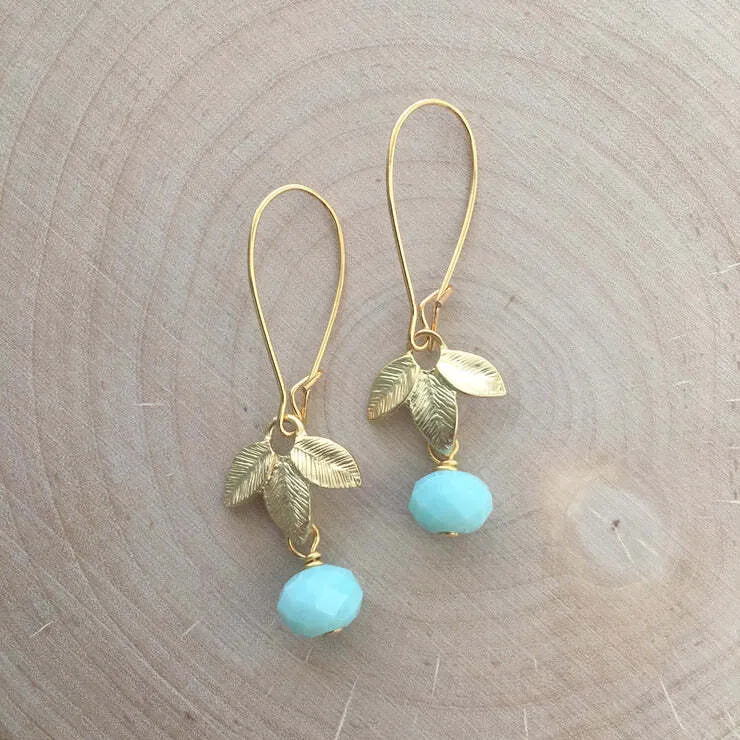 Gold Leaf Drop Earrings
