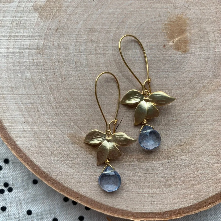 Gold Leaf Drop Earrings