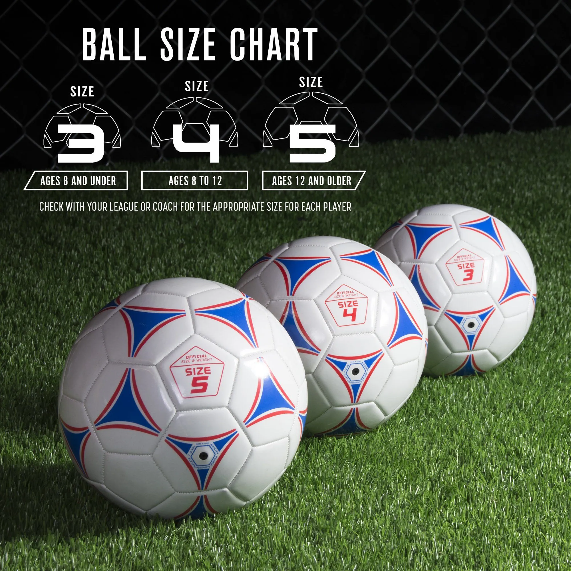 GoSports Size 4 Premier Soccer Ball - 6-Pack