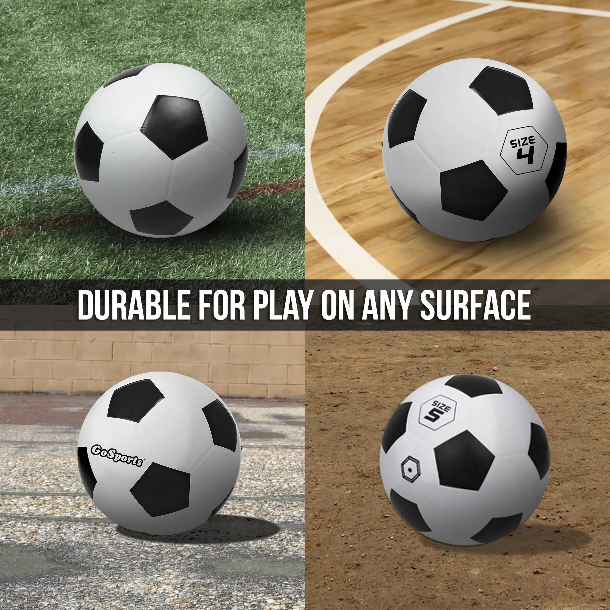 GoSports Size 5 Playground Rubber Soccer Ball