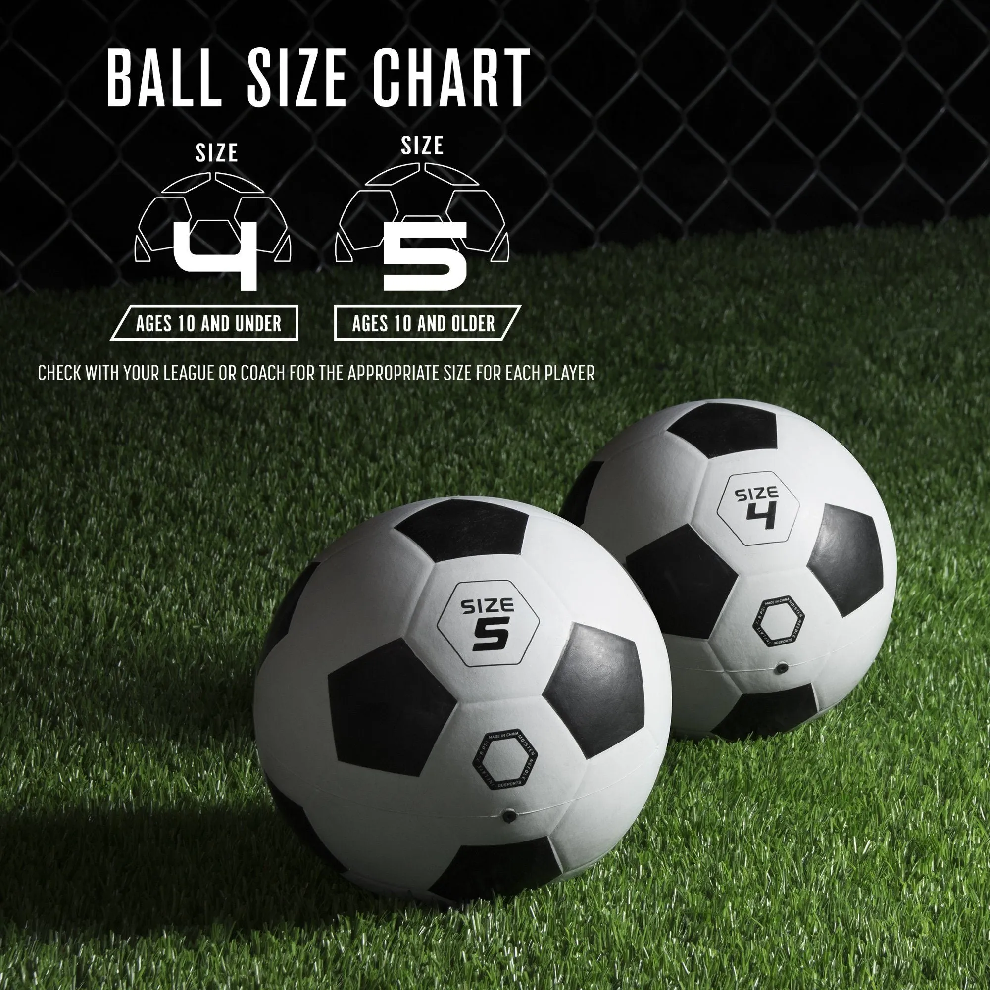 GoSports Size 5 Playground Rubber Soccer Ball