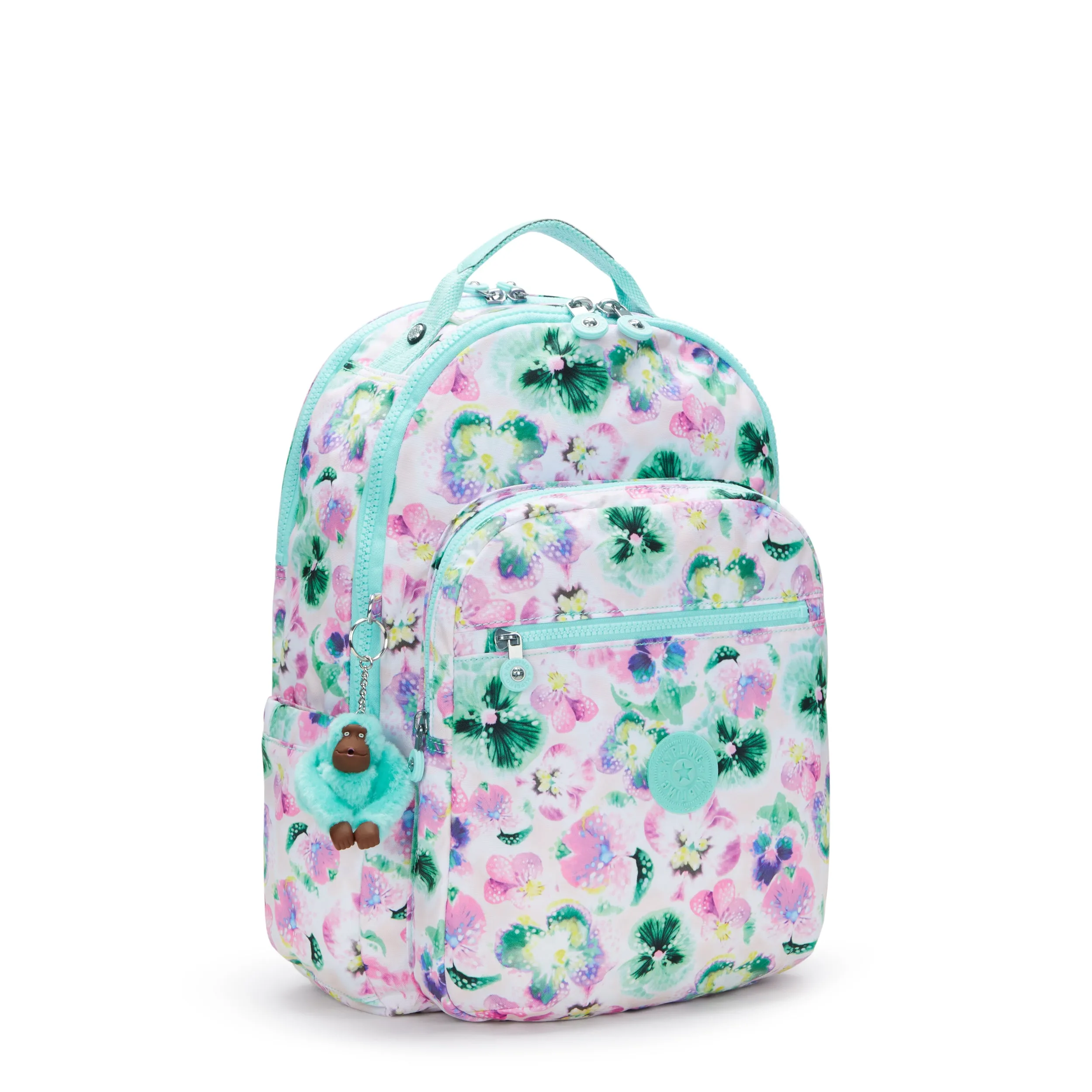 Kipling Seoul Lap Aqua Blossom Large Backpack C2I5816-7EC