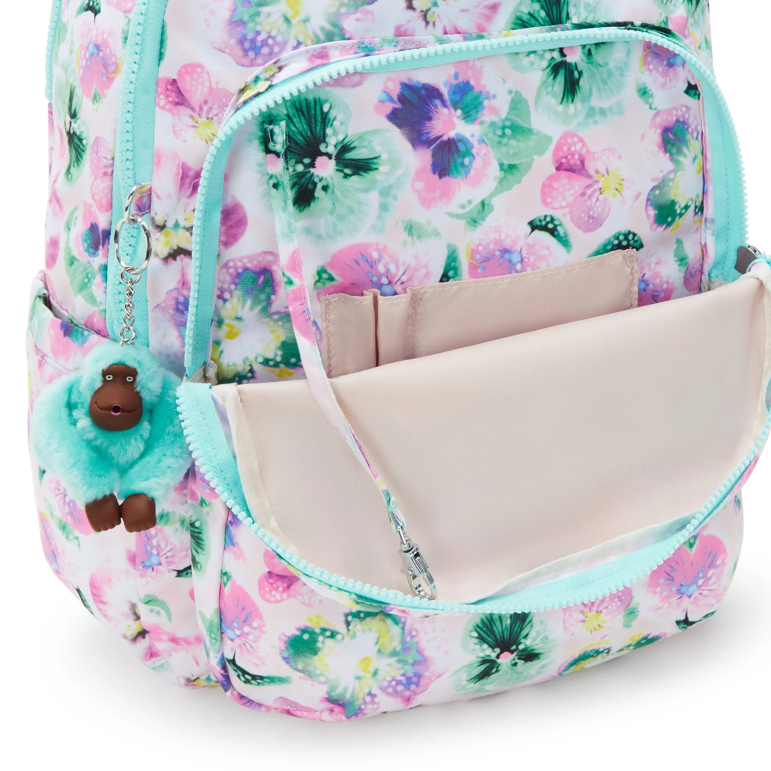 Kipling Seoul Lap Aqua Blossom Large Backpack C2I5816-7EC