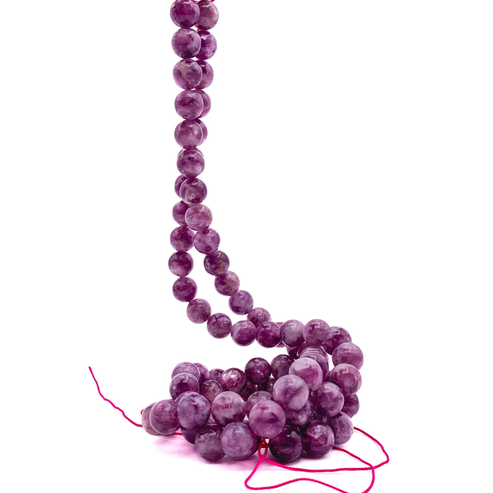Lepidolite AAA 10mm Smooth Rounds Bead Strand
