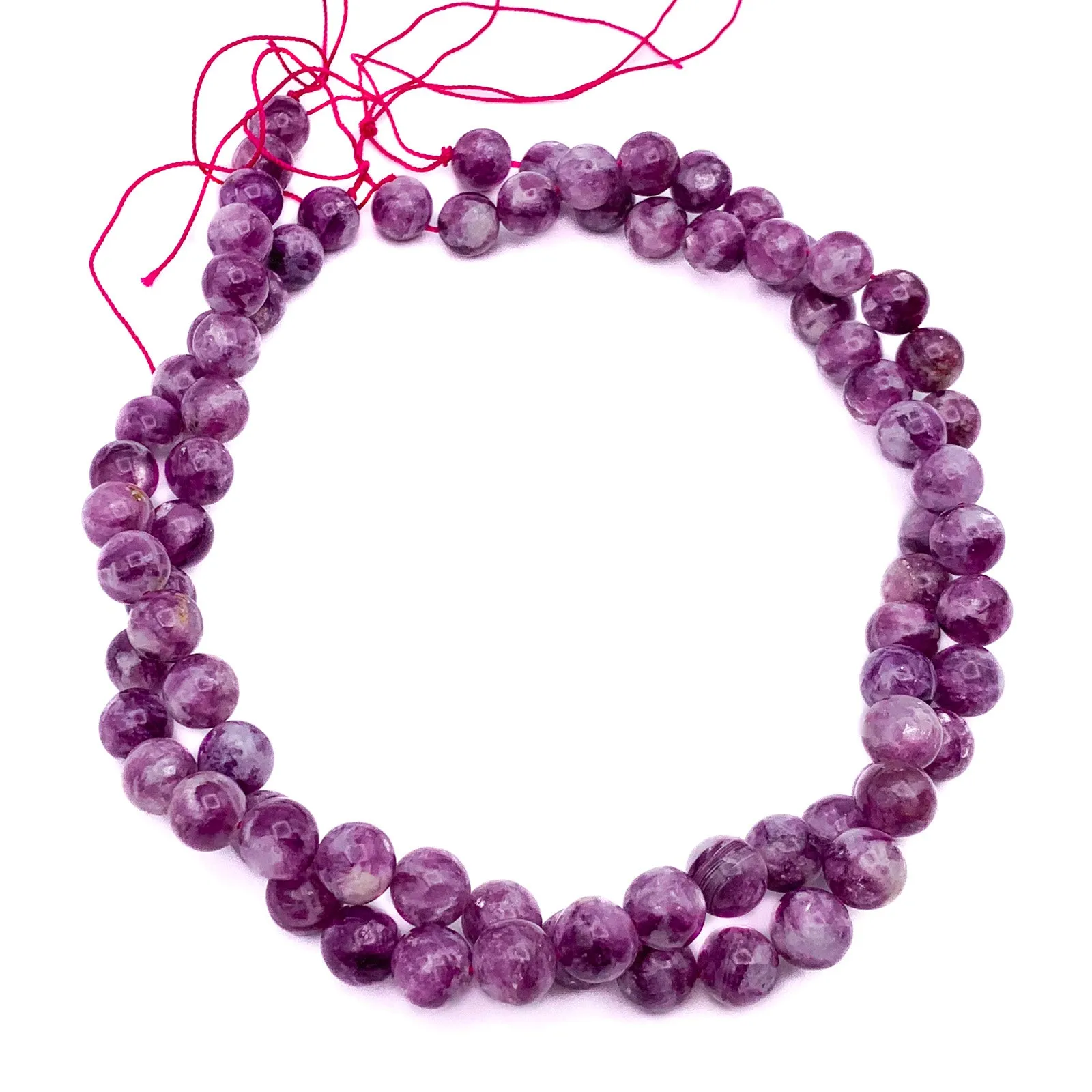 Lepidolite AAA 10mm Smooth Rounds Bead Strand