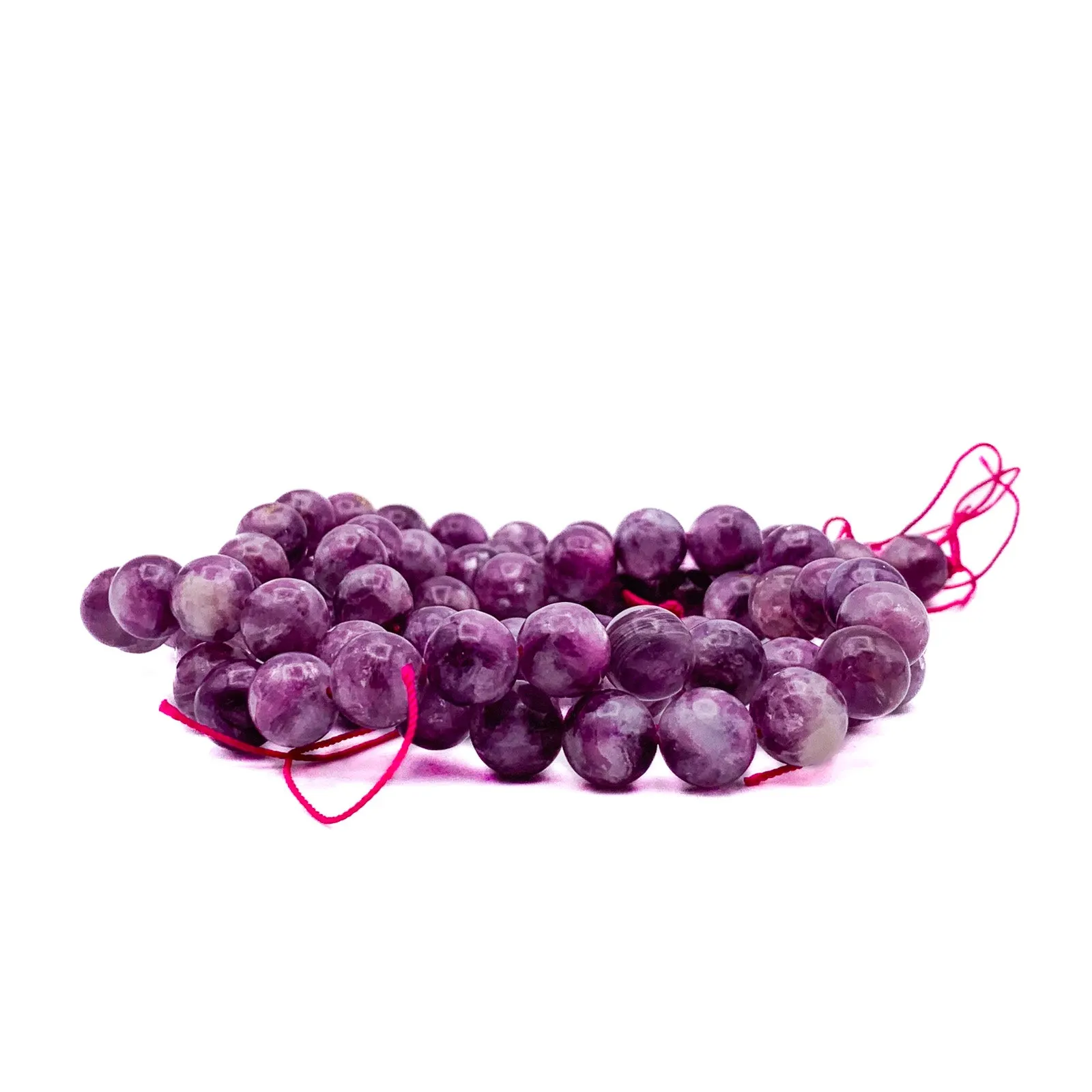 Lepidolite AAA 10mm Smooth Rounds Bead Strand