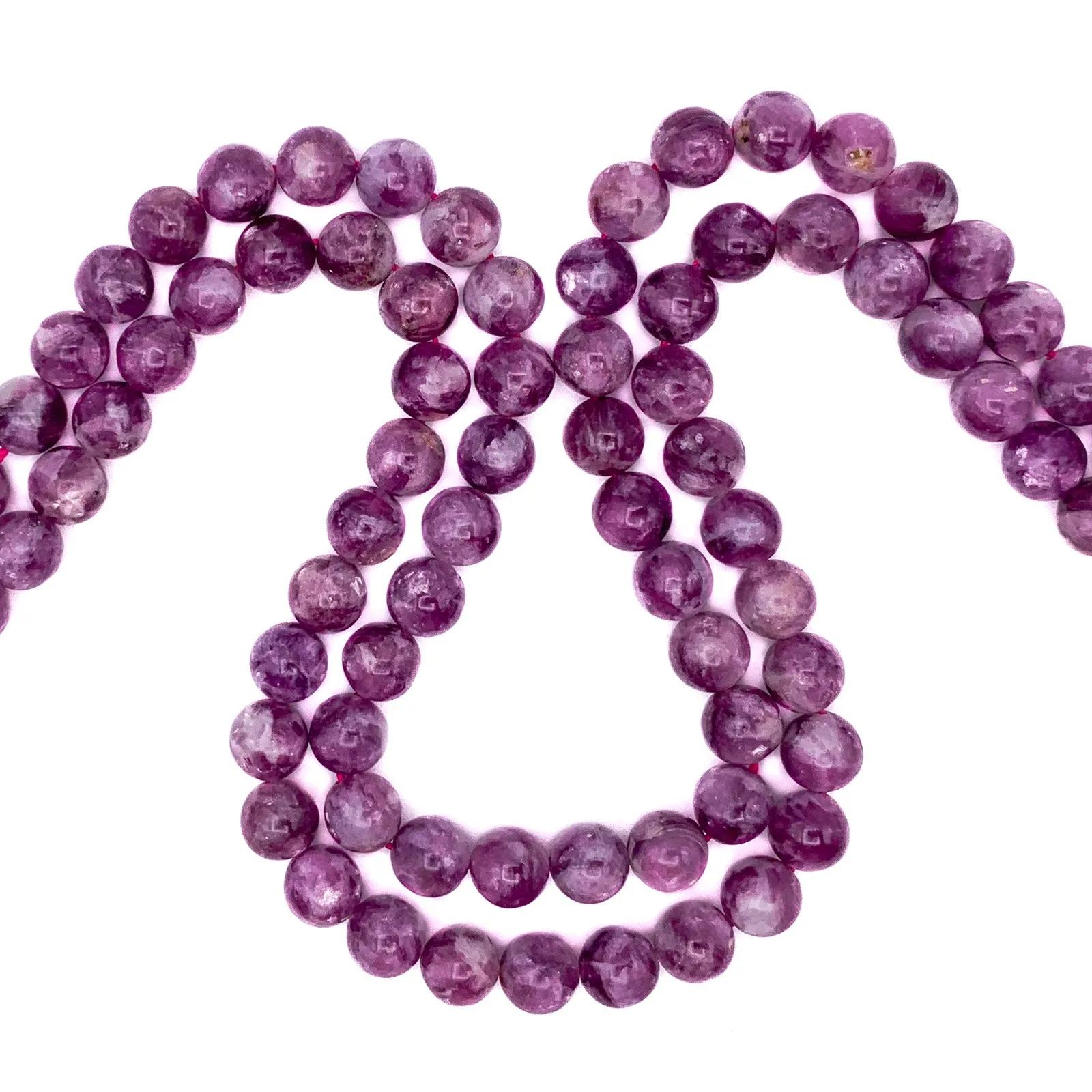 Lepidolite AAA 10mm Smooth Rounds Bead Strand