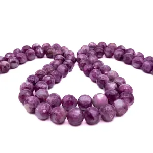 Lepidolite AAA 10mm Smooth Rounds Bead Strand
