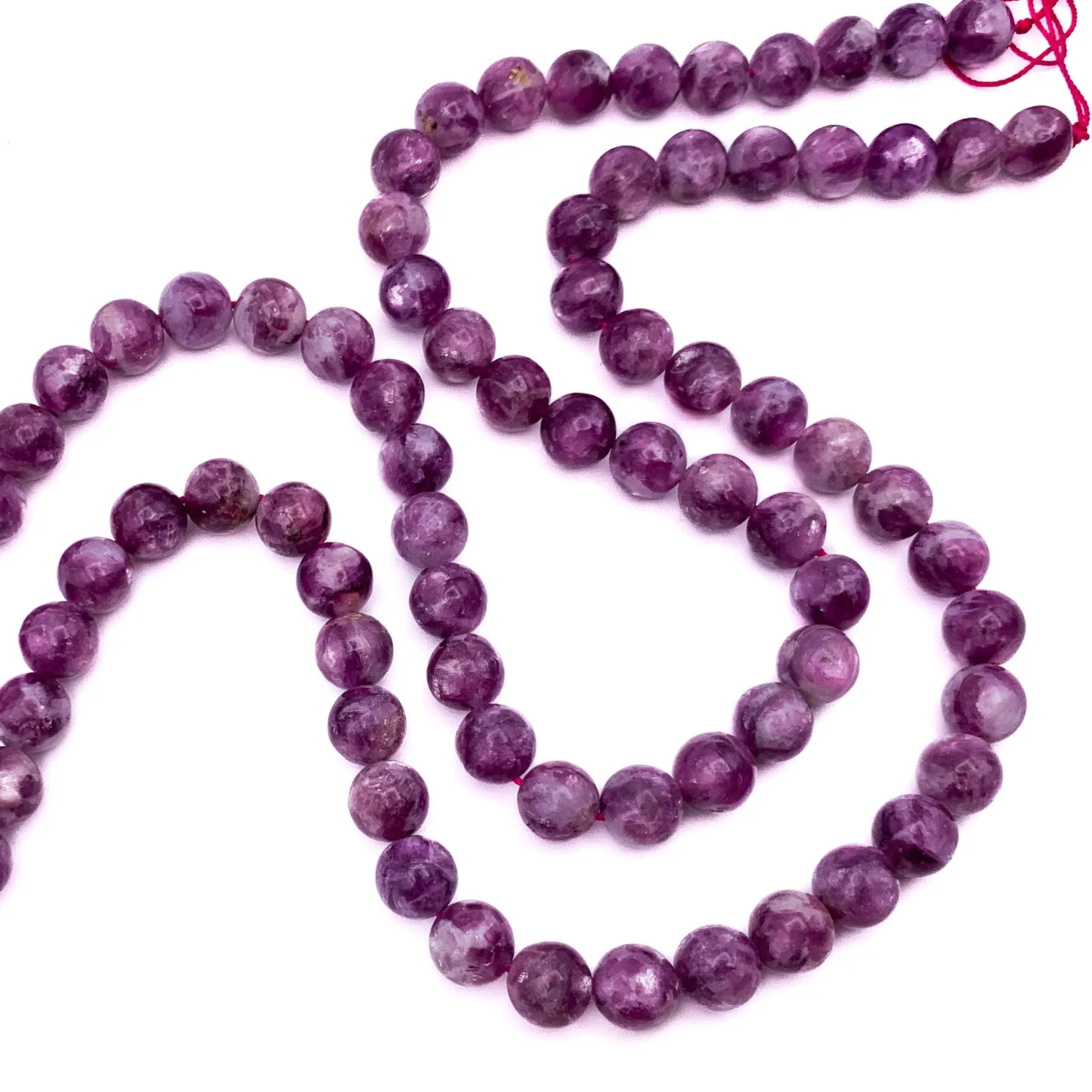 Lepidolite AAA 10mm Smooth Rounds Bead Strand