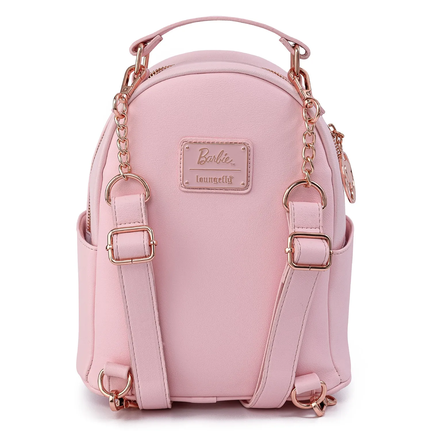 Loungefly X Barbie Rose Gold Chain Strap Convertible Mini Backpack