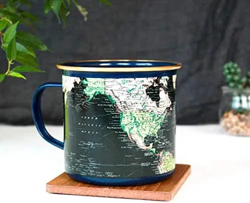 Man of the World Enamel Mug Blue